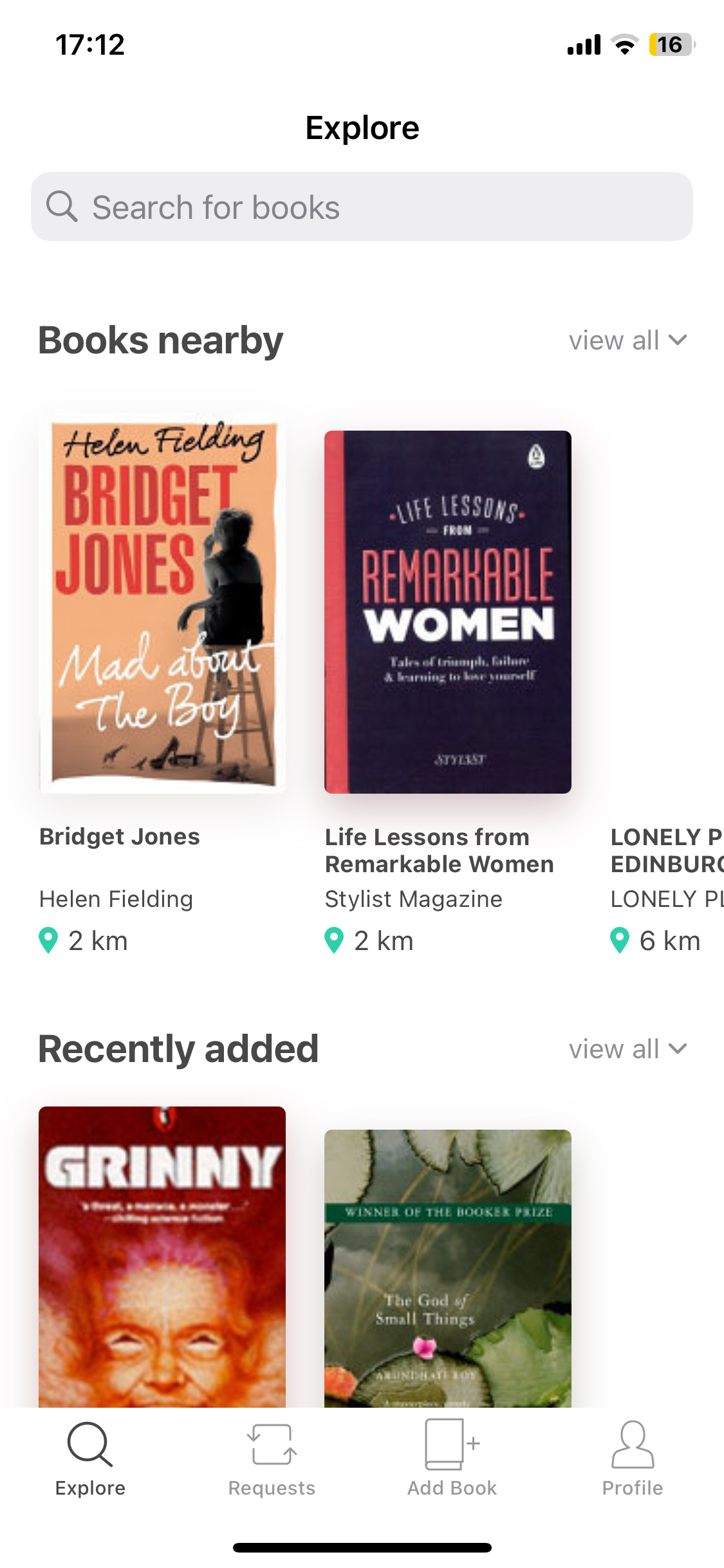 Bookley Explore Screen